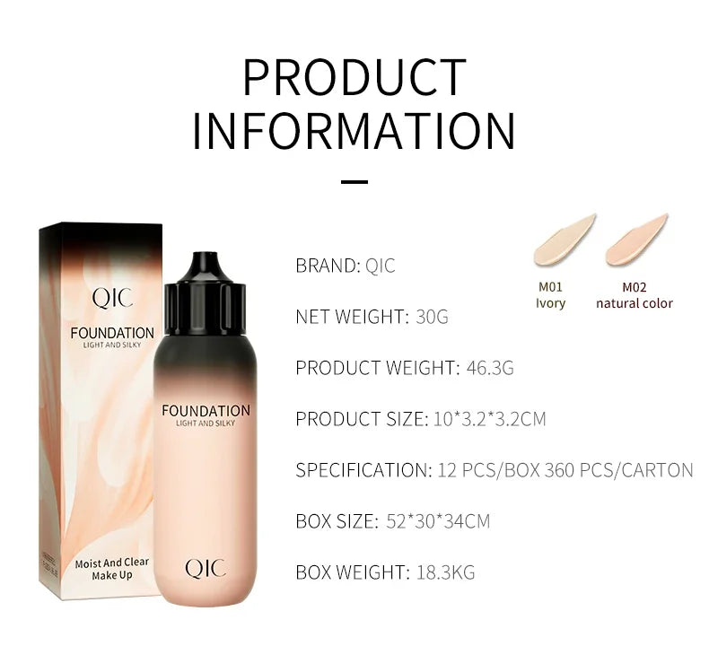 LIDORIA 30ml Waterproof Liquid Foundation – Matte, Oil-Control & Full Coverage