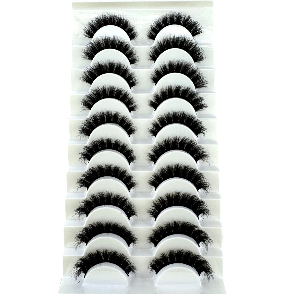 10 أزواج من رموش المنك الصناعية ثلاثية الأبعاد من HBZGTLAD - رموش شريطية رقيقة وكثيفة وناعمة