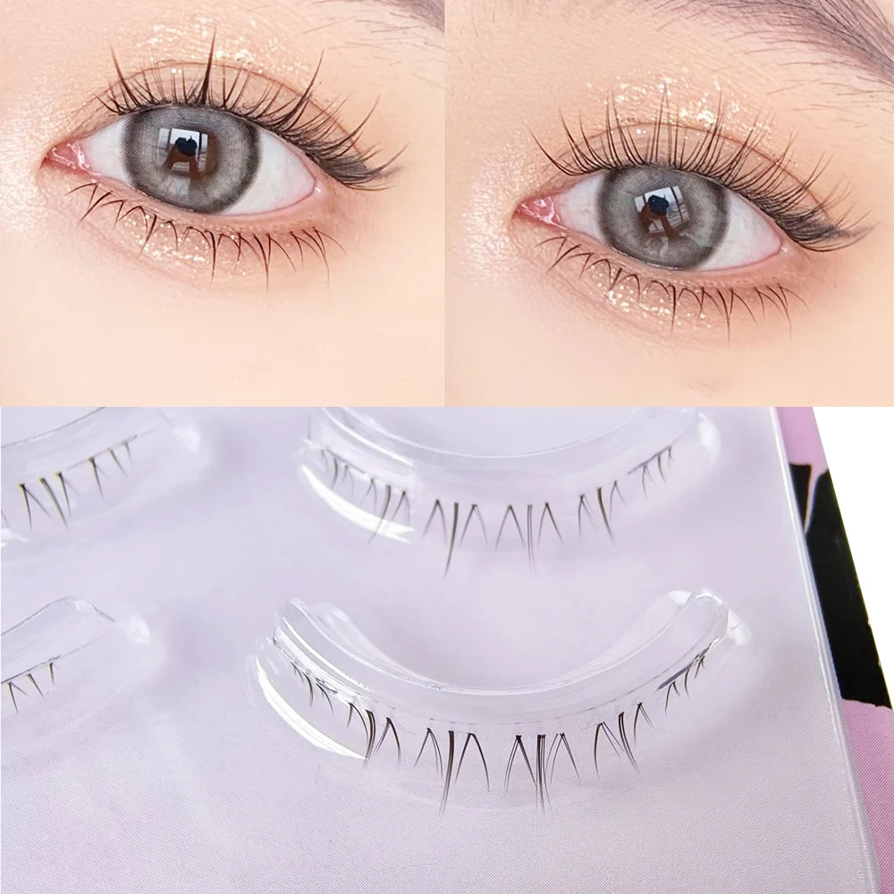 BLINKWAVE 5 Pairs Clear Band Lower False Eyelashes – Natural Manga Bottom Lashes
