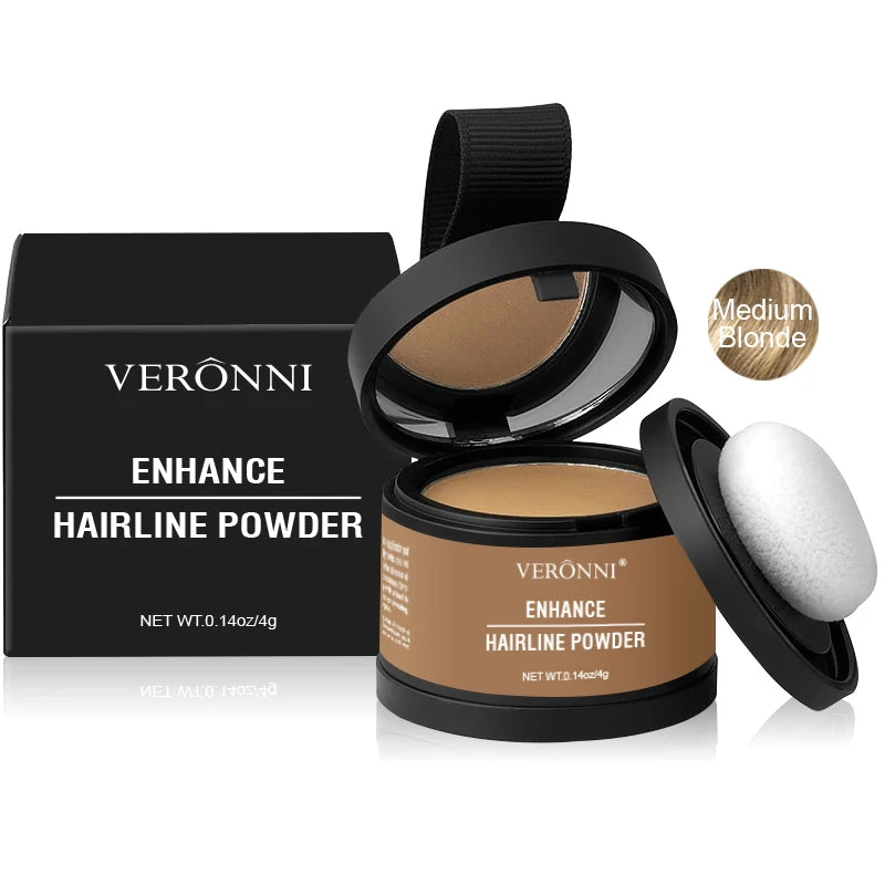 Polvos de lujo para la línea del cabello, resistentes al agua y con brillo: 14 colores para cubrir y corregir raíces (4 g)