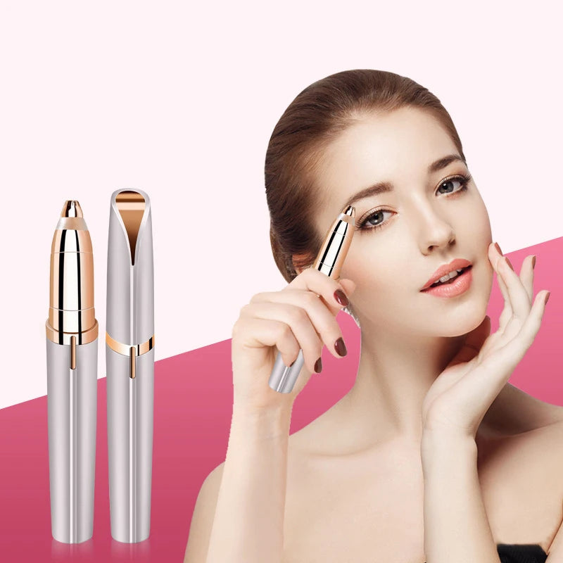 LuxuryGlow Electric Eyebrow Trimmer for Beginners – Precision Nose Hair & Brow Shaver