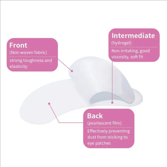 Parches de gel sin pelusa JPNPL MJ para el contorno de ojos: extensiones de pestañas y mascarillas para ojos