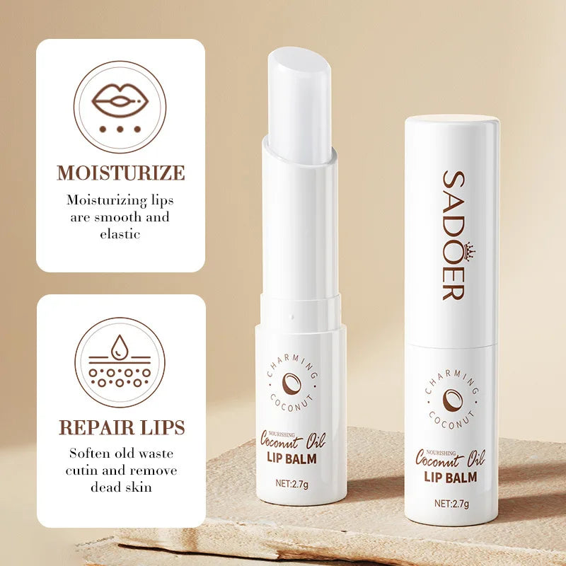 Bálsamo labial de coco con vitamina C de SADOER: tratamiento hidratante y reparador con aloe para labios de SADOER