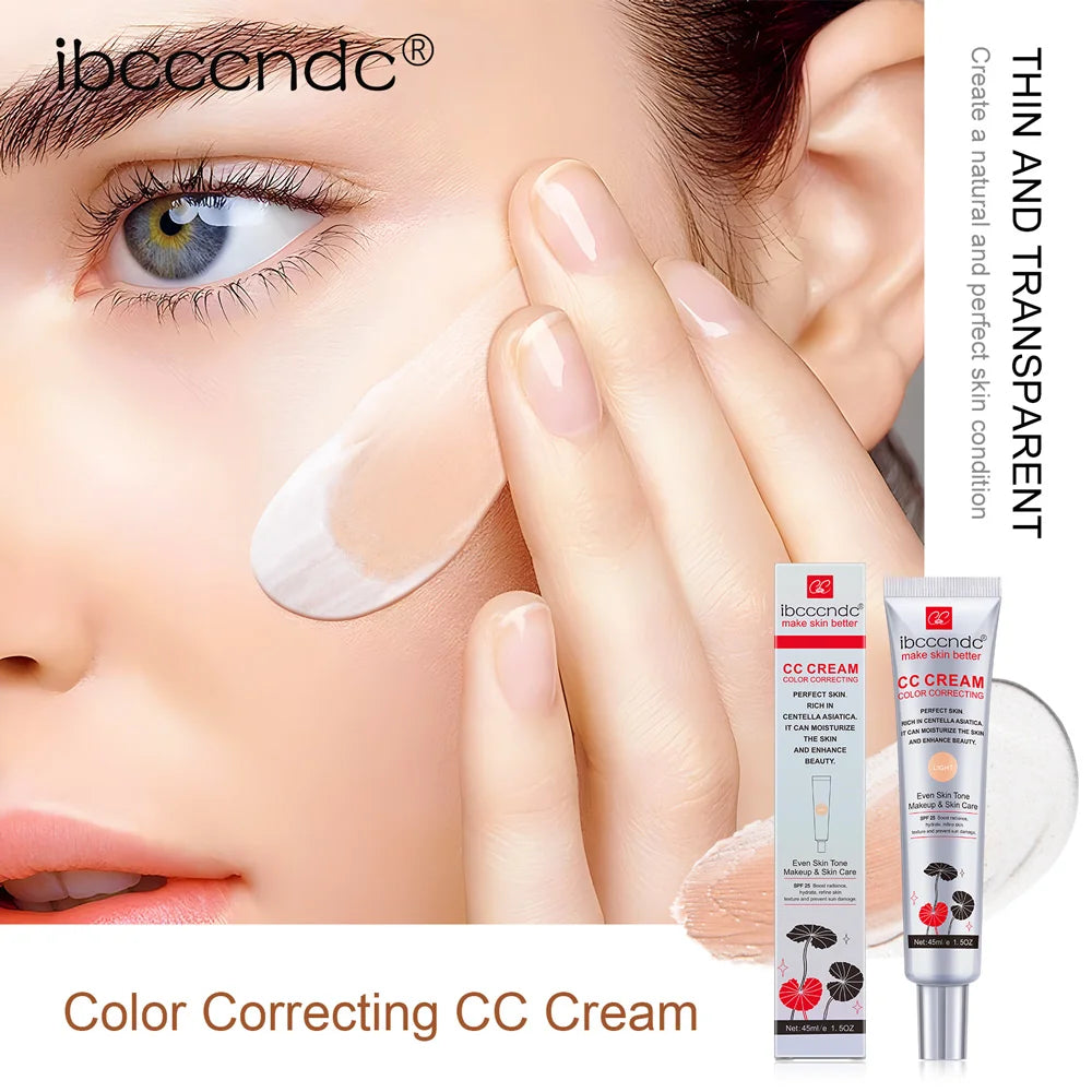 Crema CC correctora de color ibcccndc – Base de maquillaje reparadora y blanqueadora Centella de 45 ml