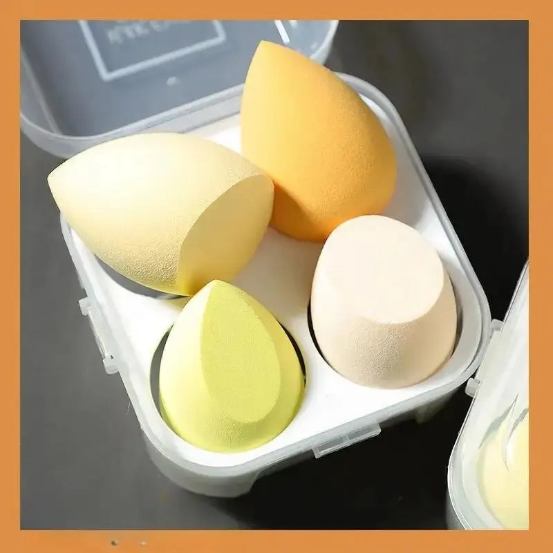 LuxuryGlow 4pcs Color Blend Beauty Sponges – Soft Latex-Free Makeup Applicator Set