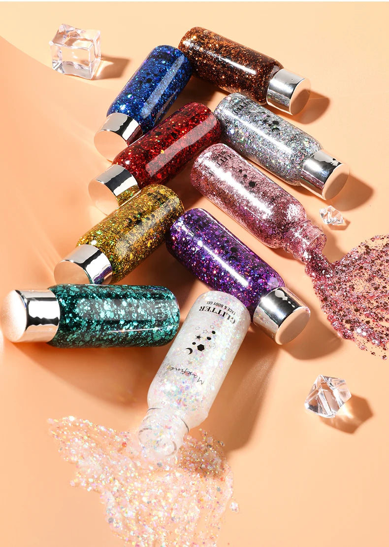 MAXFINE Full Body Glitter Gel – Long-Lasting Eye, Hair & Body Sparkle