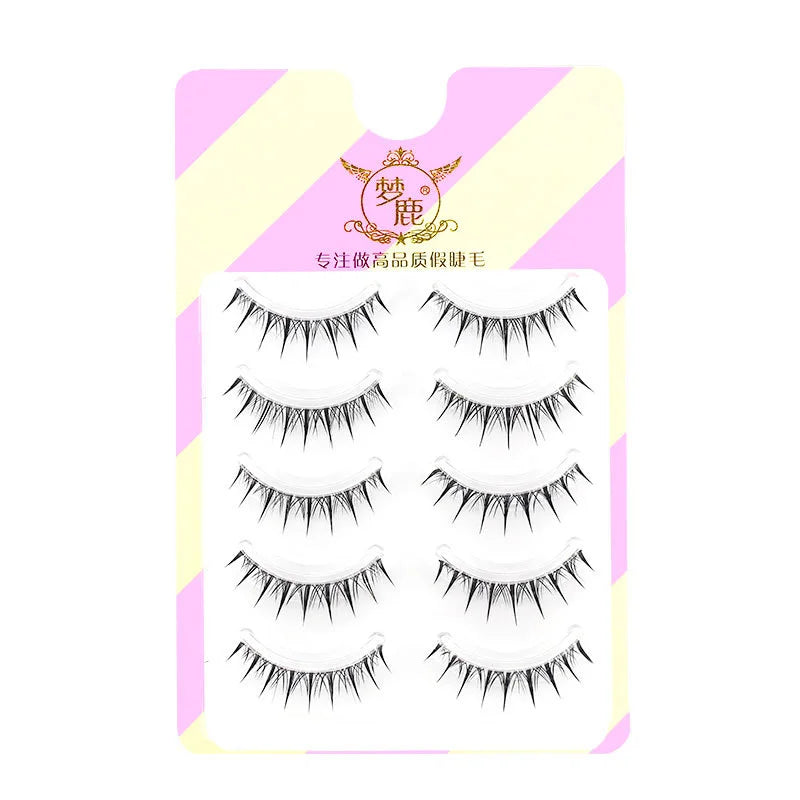 Pestañas postizas naturales BLINKWAVE Dream Deer, 5 pares, en forma de V | Pestañas suaves con efecto visón