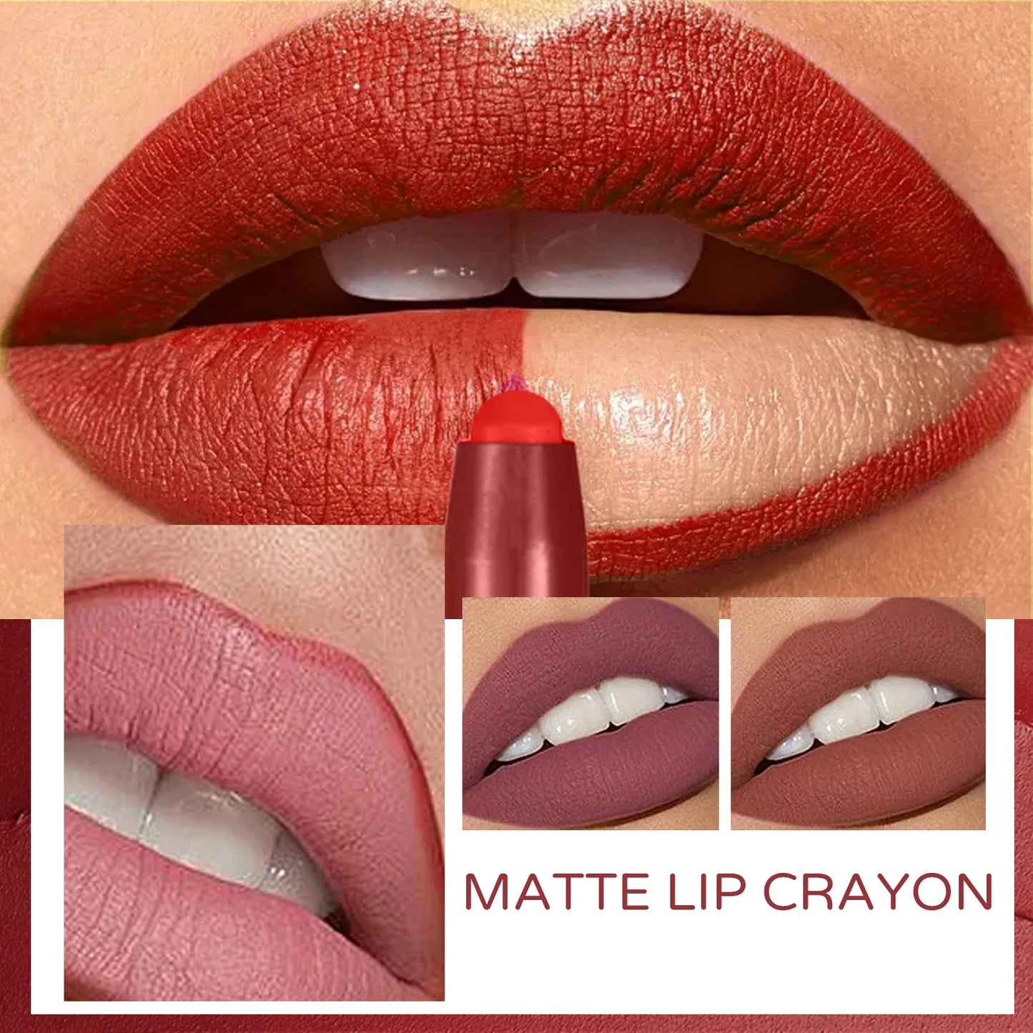 Delineador de labios mate resistente al agua Eelhoe: duradero, suave y fácil de difuminar.