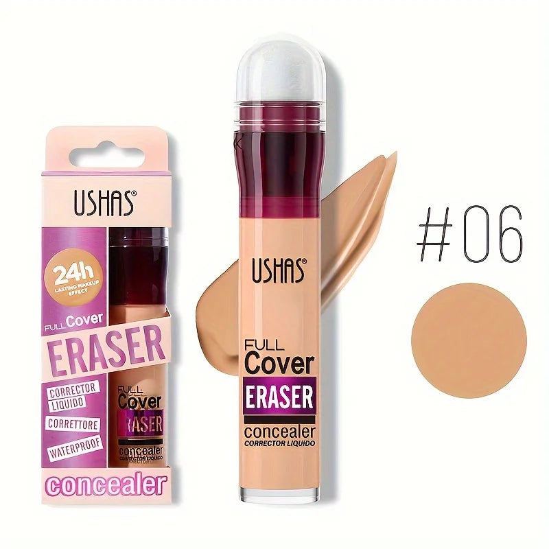 Corrector líquido USHAS Sponge Head: cobertura hidratante y duradera para ojeras e imperfecciones.