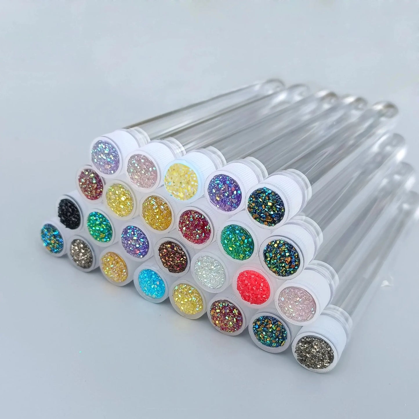FOEONCO 50Pcs Reusable Diamond Eyebrow & Eyelash Brushes with Replaceable Heads
