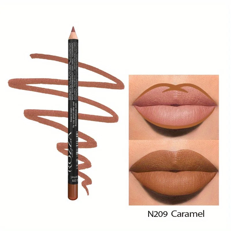 Delineador de labios mate LuxuryGlow de 14 colores: lápices de alta pigmentación, resistentes al agua y de larga duración.