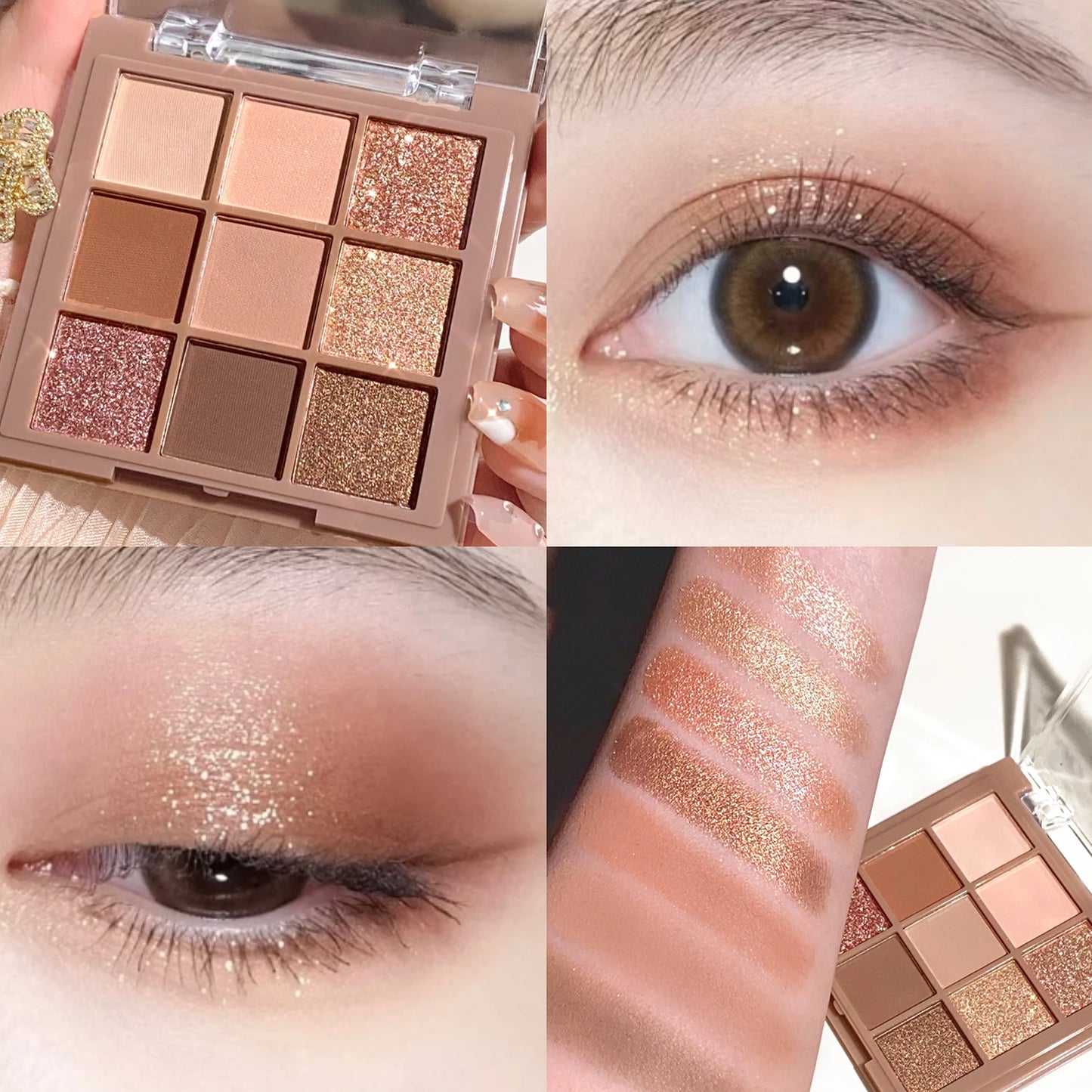 LuxuryGlow Luxurious 9-18 Color Eyeshadow Palette – Velvet Matte & Shimmer