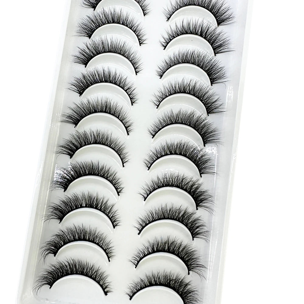 LuxuryGlow 10 Pairs Fluffy 3D Mink False Eyelashes – Soft, Dramatic & Reusable