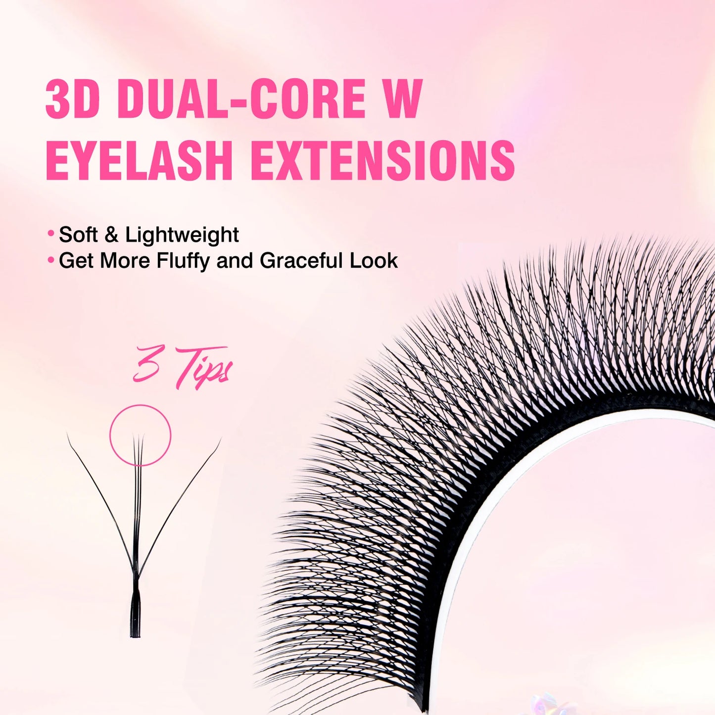 TDANCE 3D–6D Premade W Style Blooming Lash Fans | Faux Mink Volume Eyelash Extensions C60