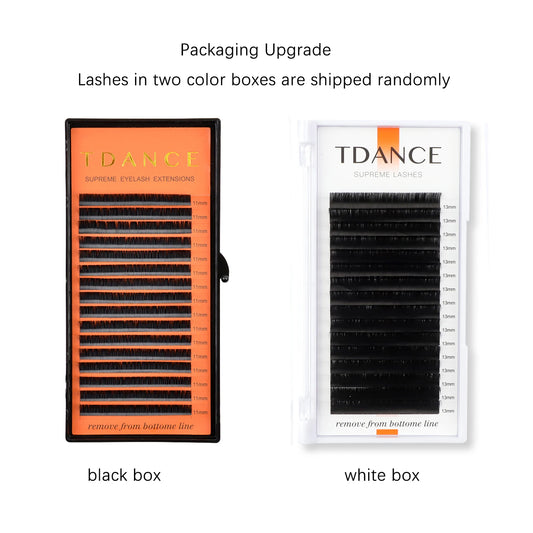 TDANCE 16 Rows Matte Black Classic Lash Extensions – Soft Natural Faux Individual Lashes C216