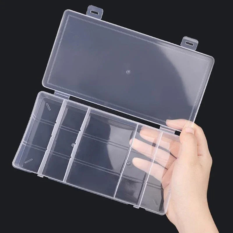 HUAZDS 5-Grid Transparent Eyelash Extension Organizer – Glue & Tweezer Storage Box