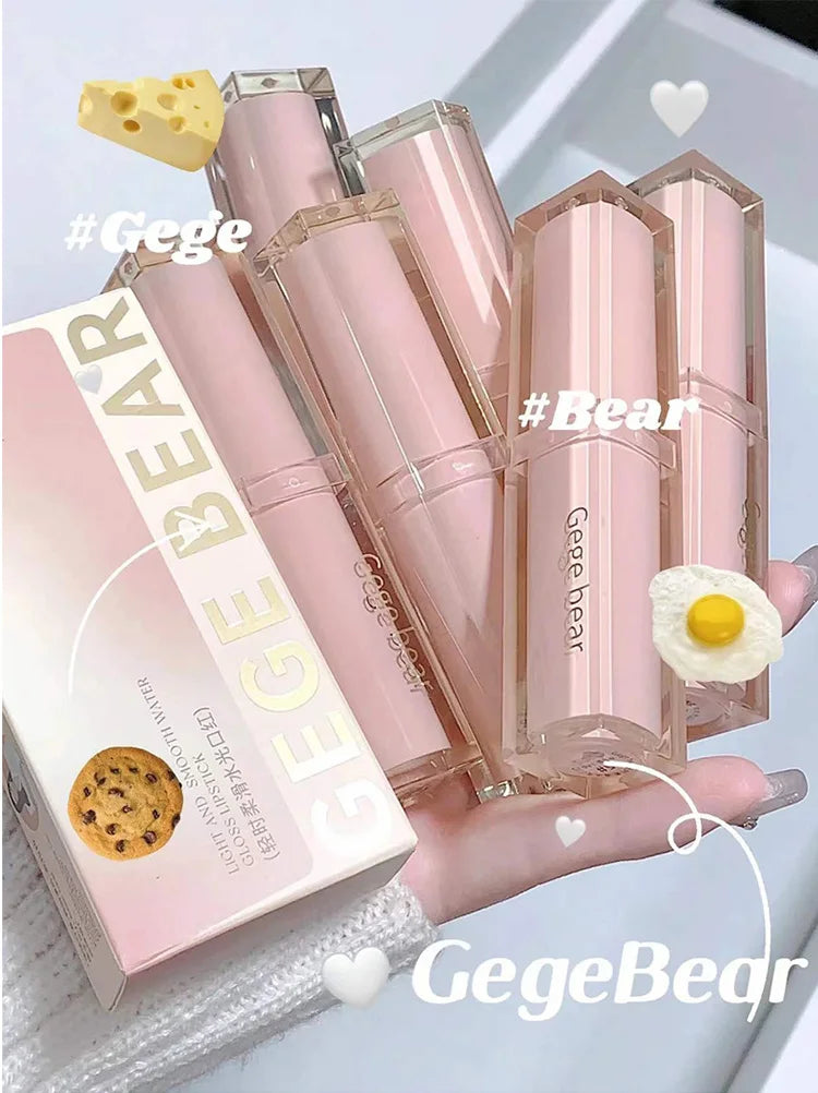 Gege Bear Silky Glossy Lipstick – Ultra Moisturizing, Non-Stick, Water Bomb Finish