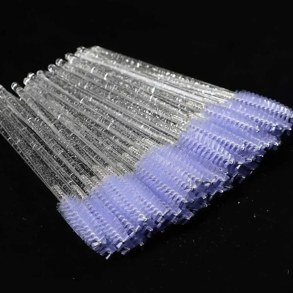 HUAZDS 50pcs Disposable Crystal Eyelash Brushes – Mascara Wands & Lash Combs