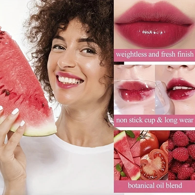 Brillo labial hidratante a prueba de agua con tinte afrutado Fafamoon: 4 colores, resistente al agua