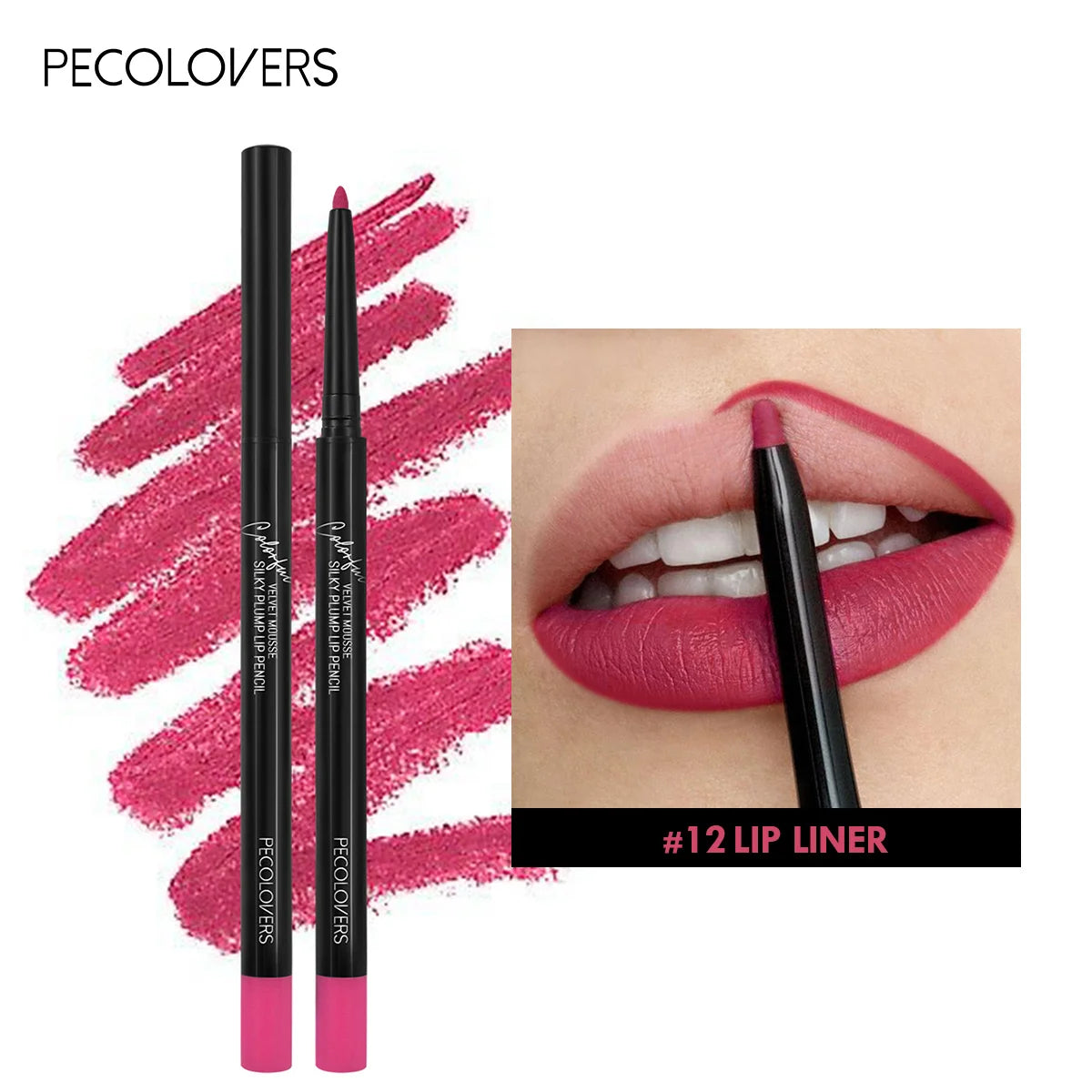 LuxuryGlow 12-Color Waterproof Matte Lip Liner Pencil Set – Long-Lasting, Non-Stick & Moisturizing