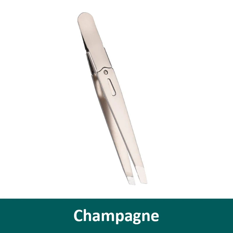 LuxuryGlow Stainless Steel Eyebrow Tweezer | Precision Slanted Tip Hair Remover Tool