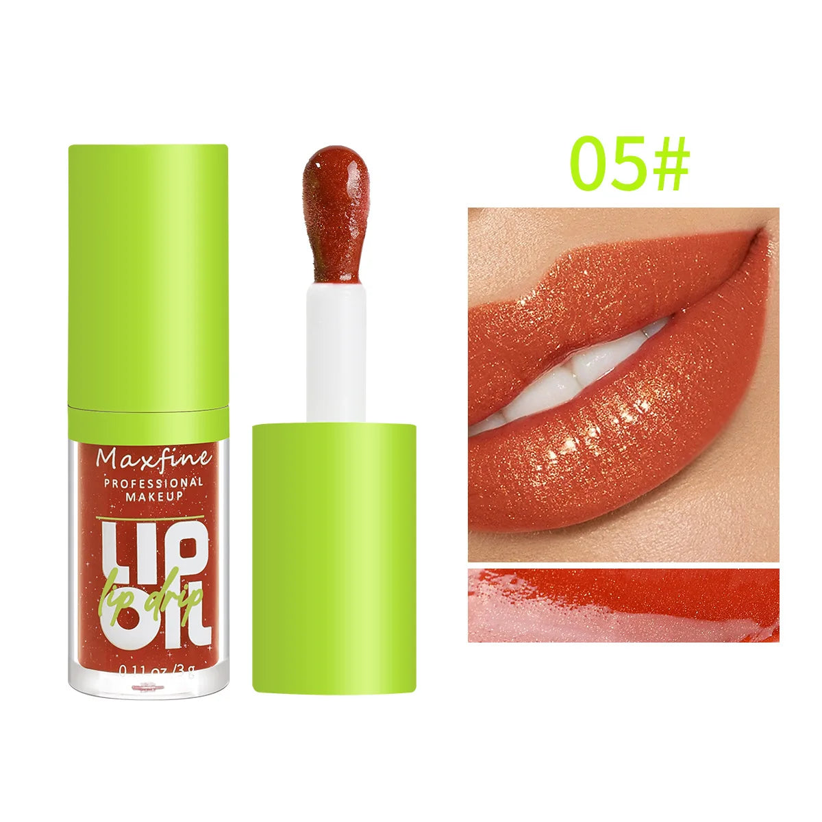 Brillo de labios resistente al agua MAXFINE: brillo hidratante, duradero y antiadherente.