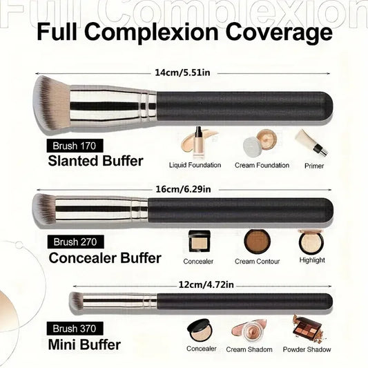 LuxuryGlow Dense Foundation & Nose Contour Brush – Travel-Friendly Blush & Concealer Makeup Tool