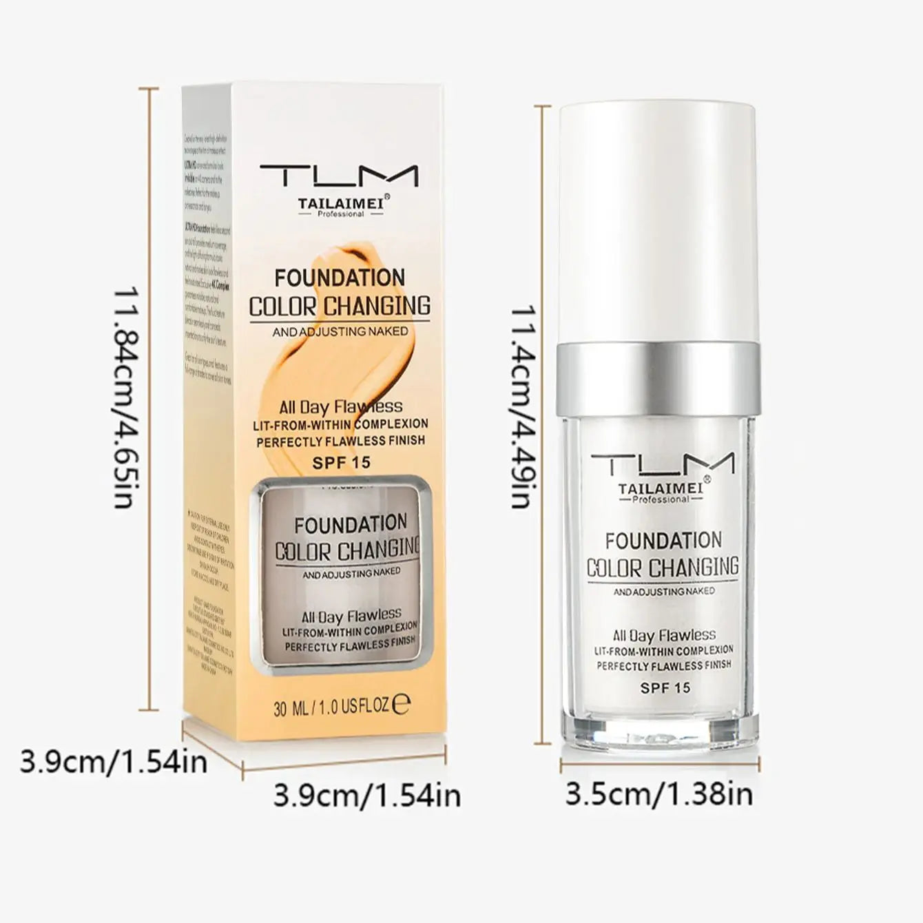 Base de maquillaje líquida hidratante ligera LuxuryGlow: hidratante, resistente al agua y transpirable.