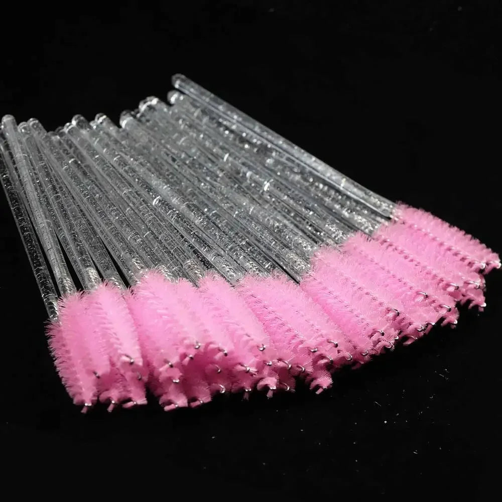 HUAZDS 50pcs Disposable Crystal Eyelash Brushes – Mascara Wands & Lash Combs
