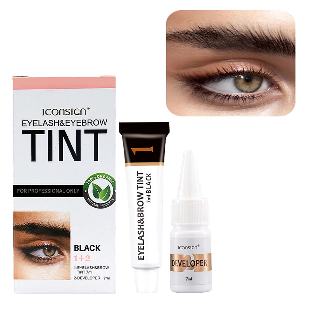 LuxuryGlow ICONSIGN Eyebrow & Eyelash Tint Kit – Waterproof Semi-Permanent Dye
