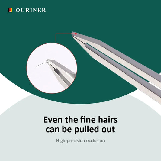 Pinzas para cejas de acero inoxidable LuxuryGlow | Herramienta de precisión con punta inclinada para depilar