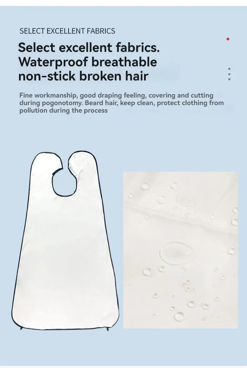 LuxuryGlow No-Mess Shaving Bib for Men – Beard Trimming Apron with Suction Cups