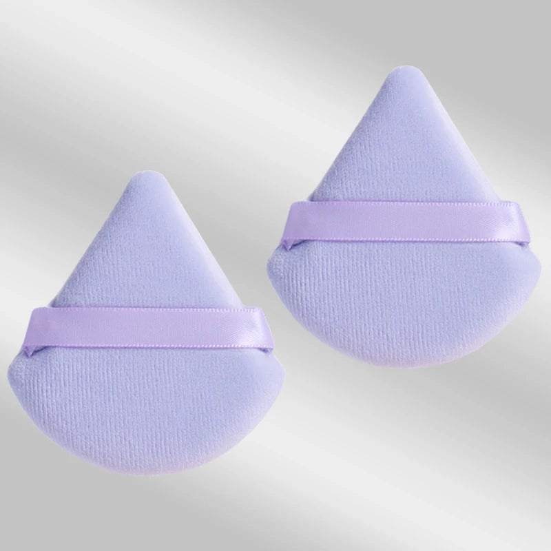 LuxuryGlow 2PCS Triangle Velvet Powder Puff – Soft Reusable Makeup Blender for Flawless Foundation Application