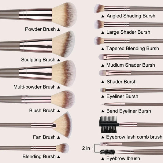 ZSRUNHUI 1–20 Pcs Professional Makeup Brush Set – Soft, Precise & Multi-Use