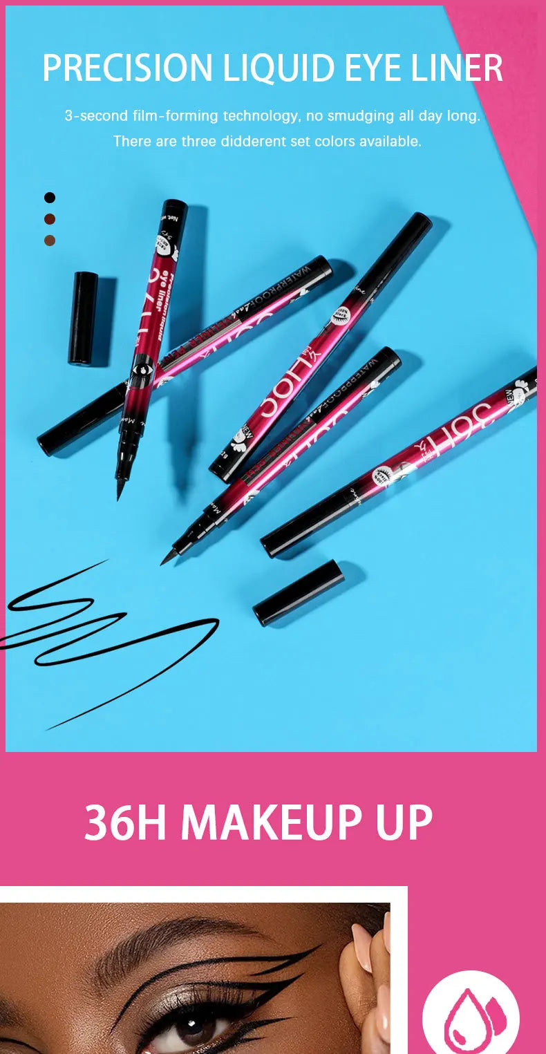 MAXFINE Waterproof Liquid Eyeliner – Long Lasting, Smudge-Proof & Quick Dry Formula