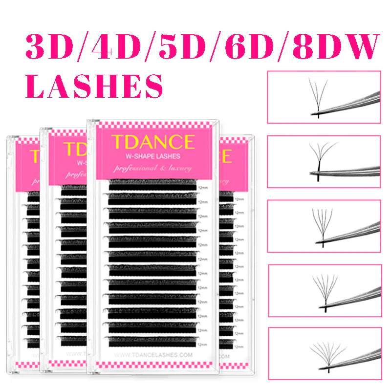 TDANCE 3D–6D Premade W Style Blooming Lash Fans | Faux Mink Volume Eyelash Extensions C120