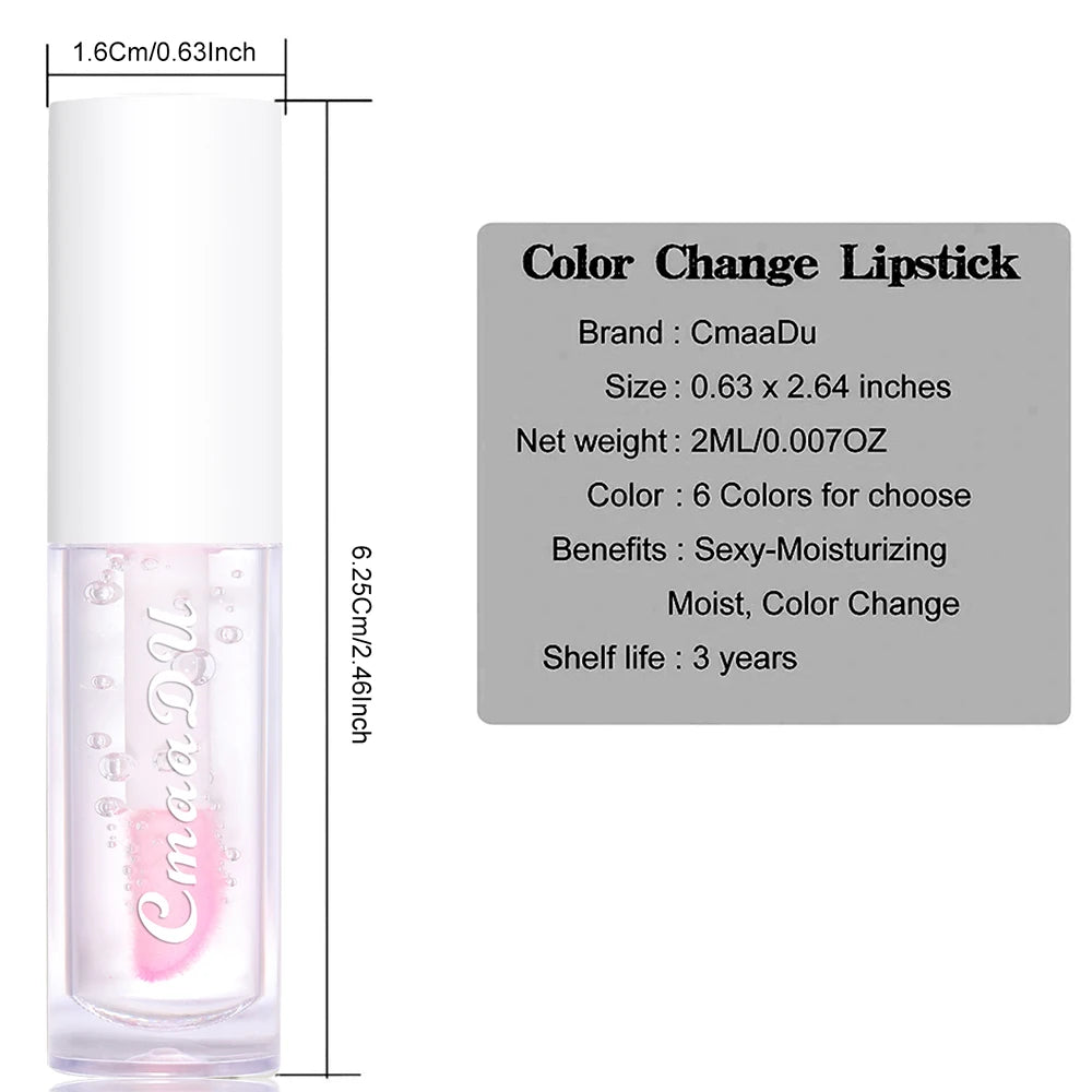 CmaaDu 6-Color Fruit Lip Glaze – Color Changing, Long-Lasting & Moisturizing Gloss