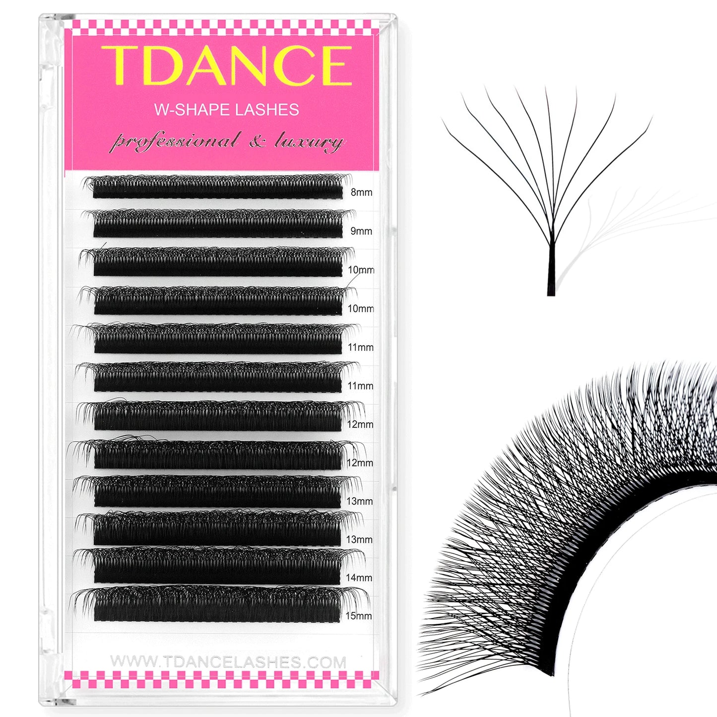 TDANCE 3D–6D Premade W Style Blooming Lash Fans | Faux Mink Volume Eyelash Extensions C90