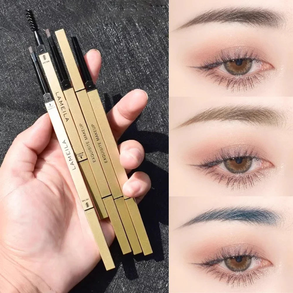 LuxuryGlow 5-Color Double Head Waterproof Eyebrow Pencil with Brush | Long-Lasting & Sweatproof