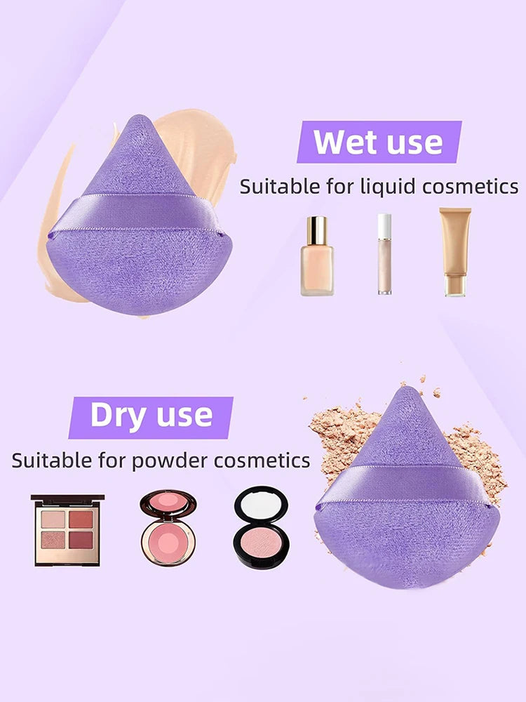 LuxuryGlow - Juego de 12 mini borlas para polvos y herramientas de maquillaje: suaves esponjas de aire sin látex para polvos sueltos y base.