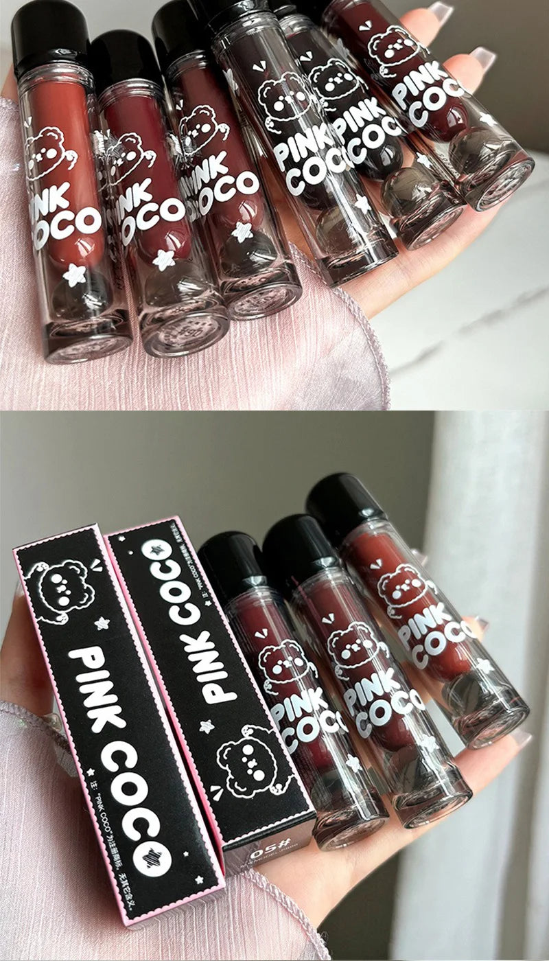 PINKCOCO Mirror Lip Glaze: brillo nude de larga duración con brillo iluminador