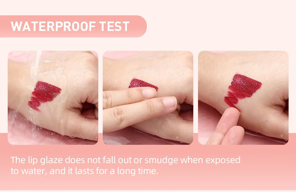 QIBEST Diamond Glitter Lip Gloss – Waterproof, Long-Lasting, Shiny Lip Tint