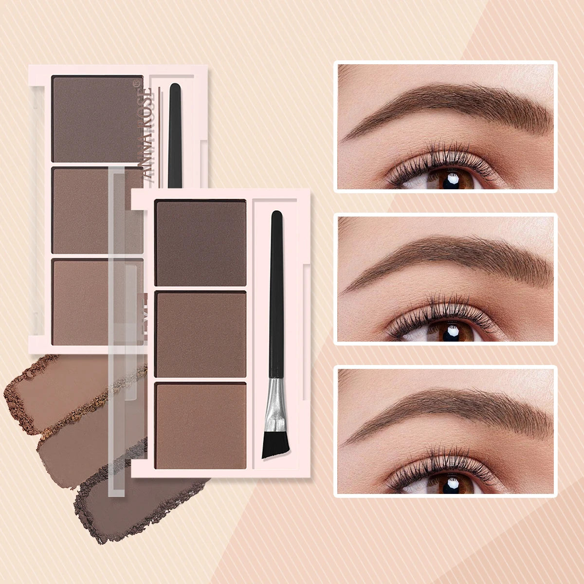 LuxuryGlow 3-Color Eyebrow Powder – Waterproof, Sweat-Proof, Long-Lasting Brow Enhancer
