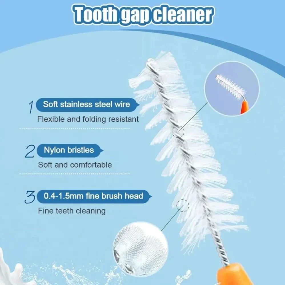 LuxuryGlow 20PCS Interdental Brushes for Braces & Tooth Gaps – Portable Dental Picks for Oral Hygiene