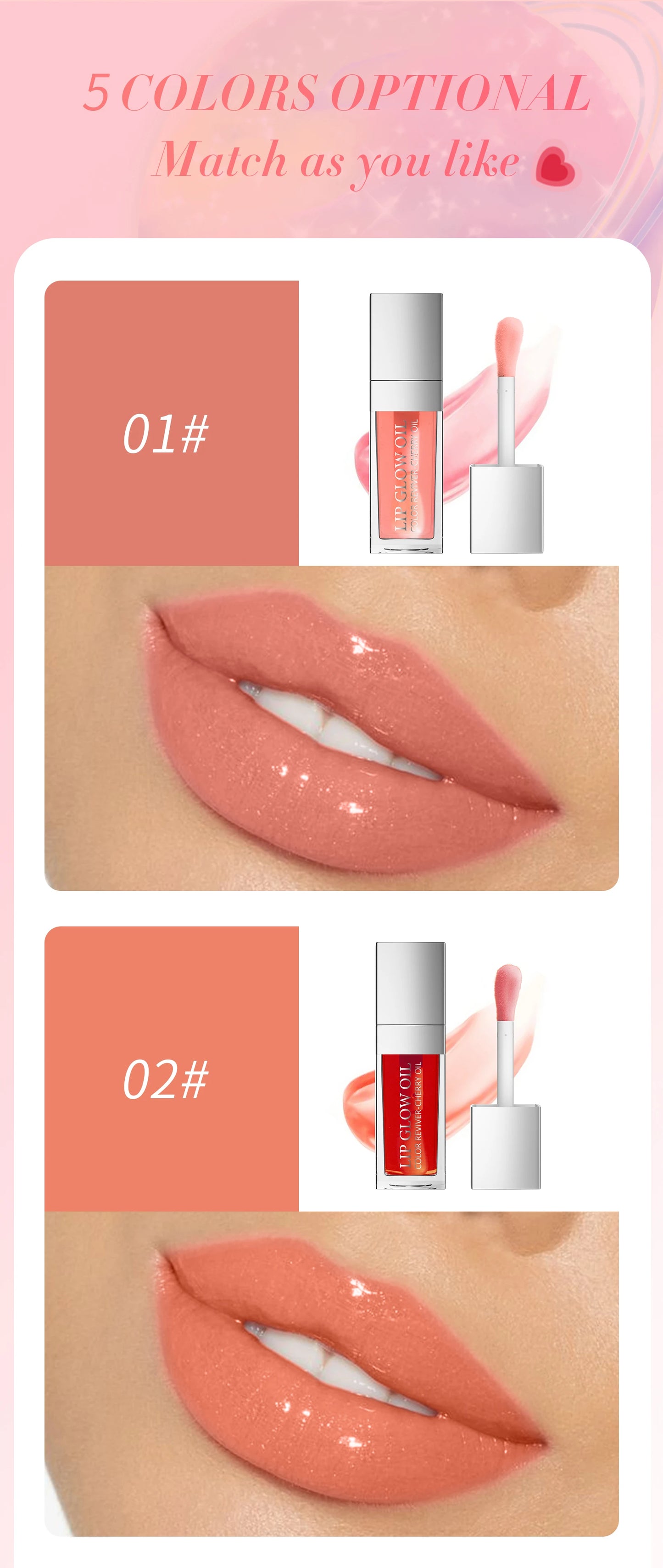 Aceite labial Hello Kiss Crystal Jelly | Hidratante, voluminizador y brillo con color