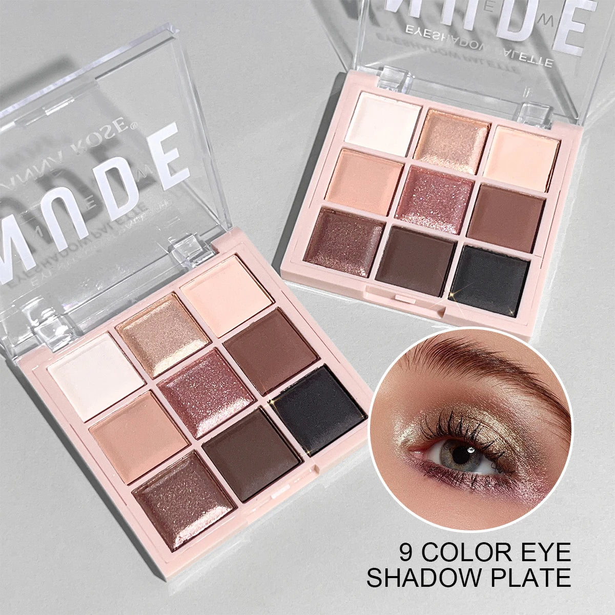 LuxuryGlow 9-Color Eyeshadow Palette – Matte, Shimmer & Glitter Milk Tea Shades | Waterproof, Long-Lasting Daily Makeup