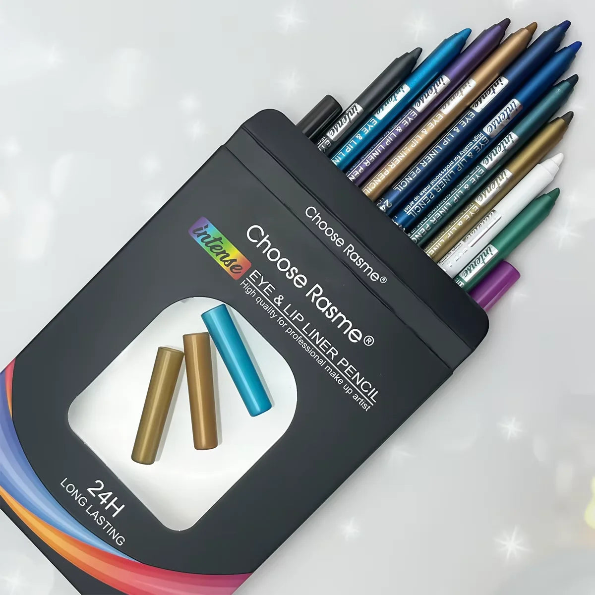 LuxuryGlow 12-Color Glitter & Shimmer Eyeshadow Eyeliner Stick Set – Smooth, Long-Wear Makeup Pens