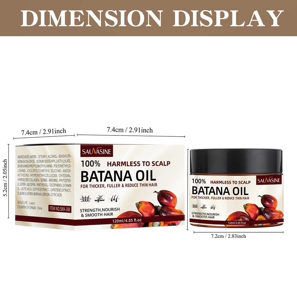 Natural Batana Hair Oil – Anti-Hair Loss & Root Strengthening Treatment (2pcs, 50ml)