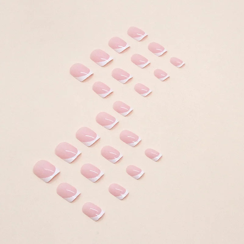 LuxuryGlow 24-Piece Short Square Press-On Nails Kit – Acrylic Fake Nails with Glue & File