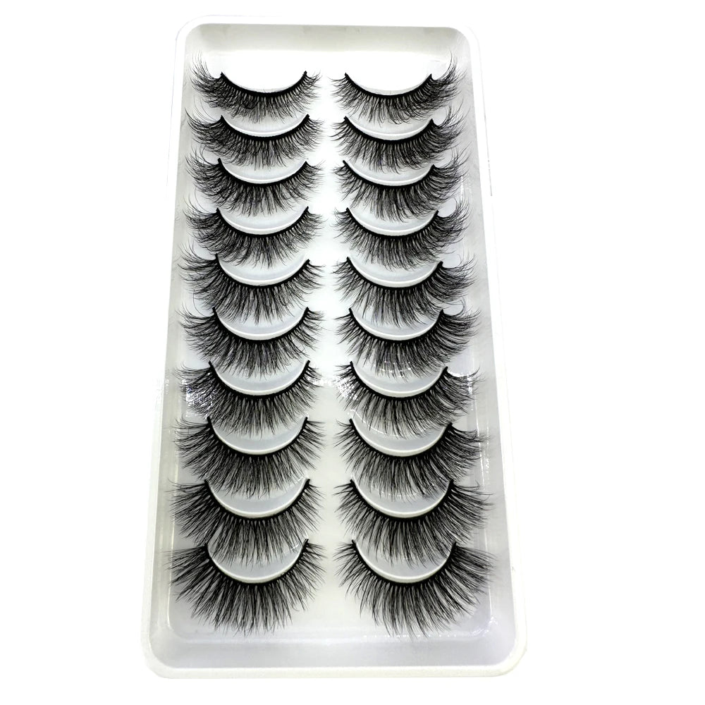LuxuryGlow 10 Pairs Fluffy 3D Mink False Eyelashes – Soft, Dramatic & Reusable